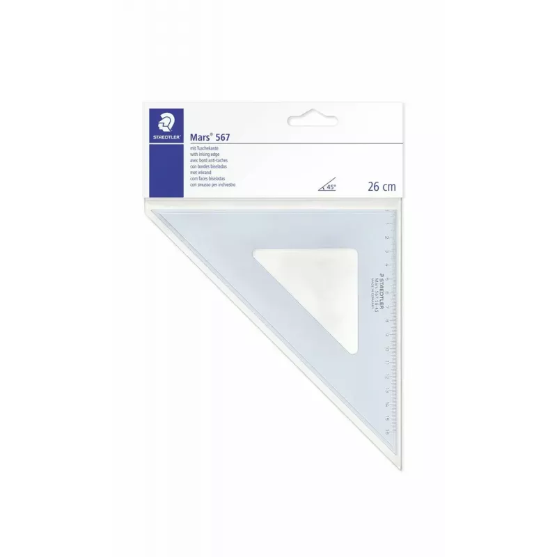 STAEDTLER Mars 567 26-45 Geodreieck Set Square, 26 cm, 45/45 deg
