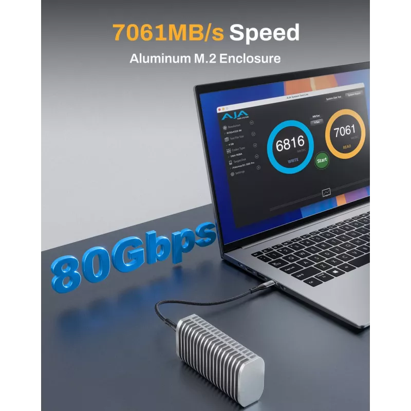 TerraMaster D1 SSD Pro SSD enclosure Aluminium M.2