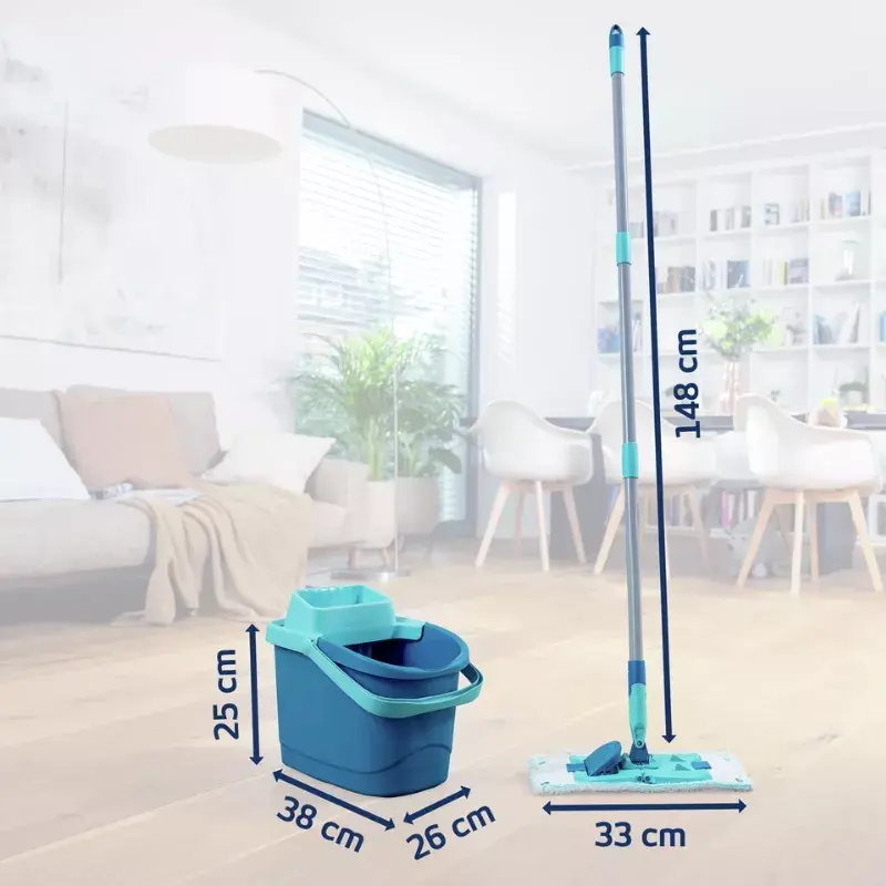 Floor cleaning set Leifheit PowerClean M 1055510 with microfiber cloth and adjustable handle