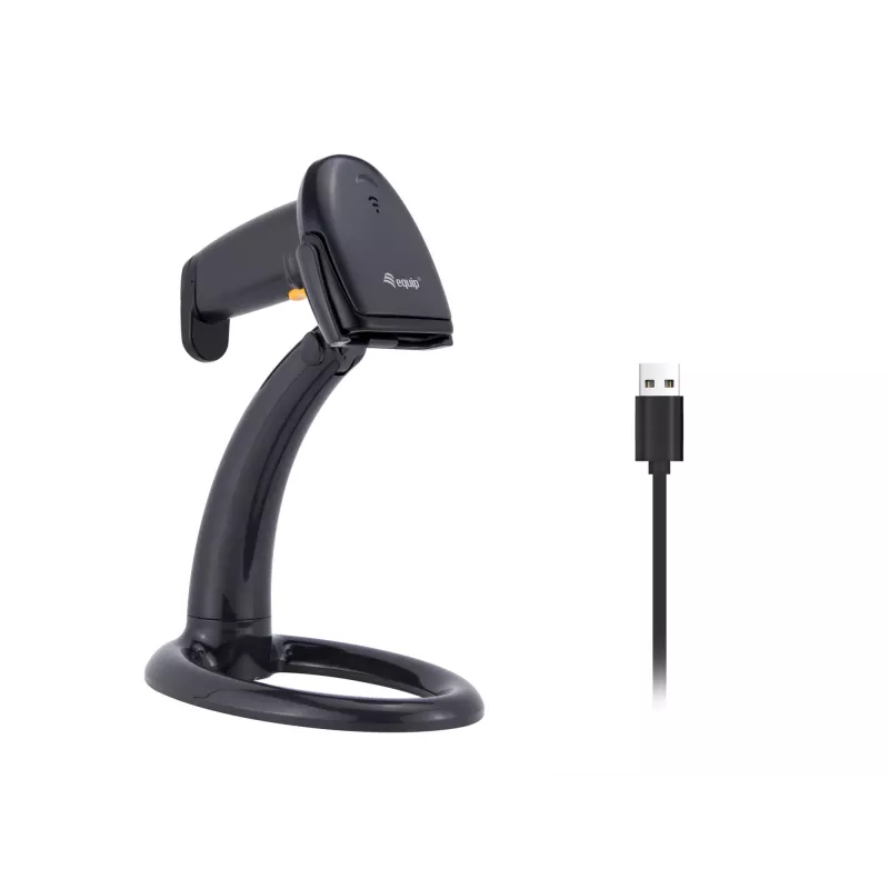 Handheld Barcode Scanner Equip USB 1D with Stand LED Wired 1.8m