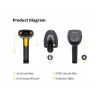 Handheld Barcode Scanner Equip USB 1D with Stand LED Wired 1.8m