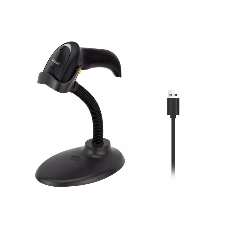 Handheld Barcode Scanner Equip 1D Laser USB Wired Black ABS