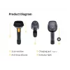 Handheld Barcode Reader Equip Wireless 2D Barcode Scanner with Stand
