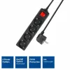 ACT Power strip with illuminated switch, 4 sockets, 2 m, black