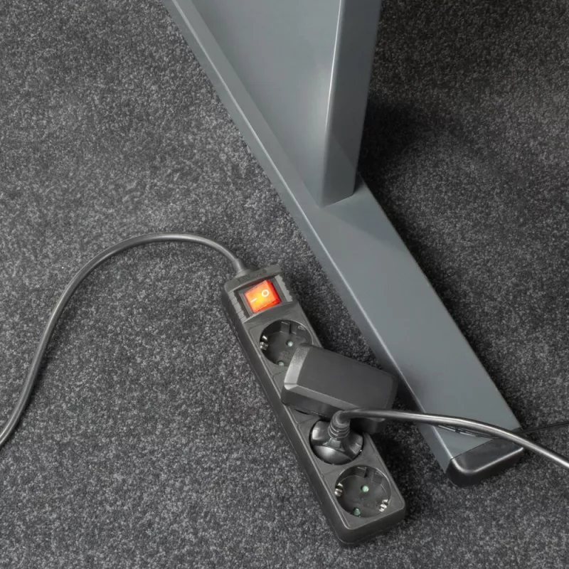 ACT Power strip with illuminated switch, 4 sockets, 2 m, black