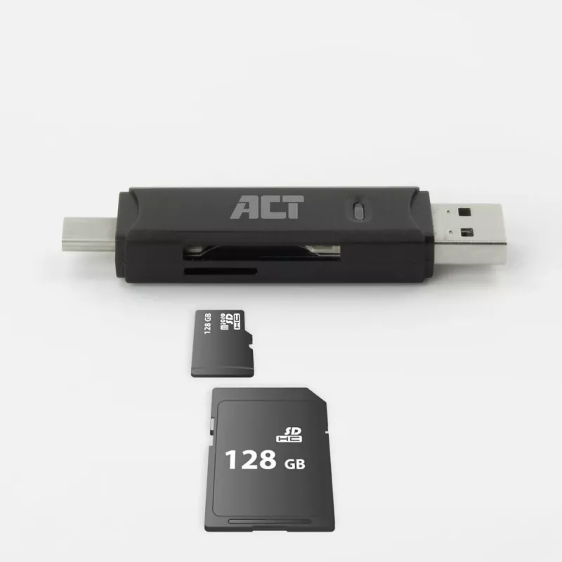Card Reader ACT USB-C/USB-A 3.0 Black