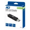 Card Reader ACT USB-C/USB-A 3.0 Black
