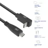 ACT USB 3.0 10Gbps 60W USB Type-C (straight) to USB Type-C (up/down angled) Cable, 0.5 meters