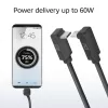 ACT USB 3.0 10Gbps 60W USB Type-C (up/down angled) to USB Type-C (up/down angled) Cable, 0.5 meters