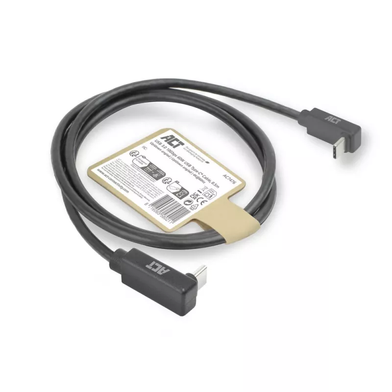 ACT USB 3.0 10Gbps 60W USB Type-C (up/down angled) to USB Type-C (up/down angled) Cable, 2 meter