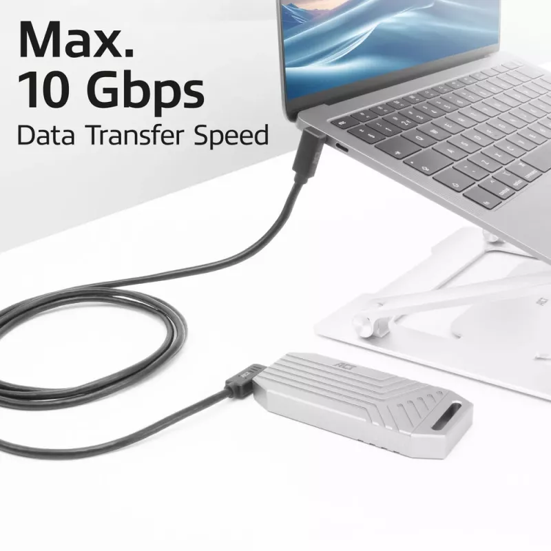 ACT USB 3.0 10Gbps 60W USB Type-C (left/right angled) to USB Type-C (up/down angled) Cable, 1 meter