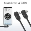 ACT USB 3.0 10Gbps 60W USB Type-C® (left/right angled) to USB Type-C® (left/right angled) Cable, 2 meters