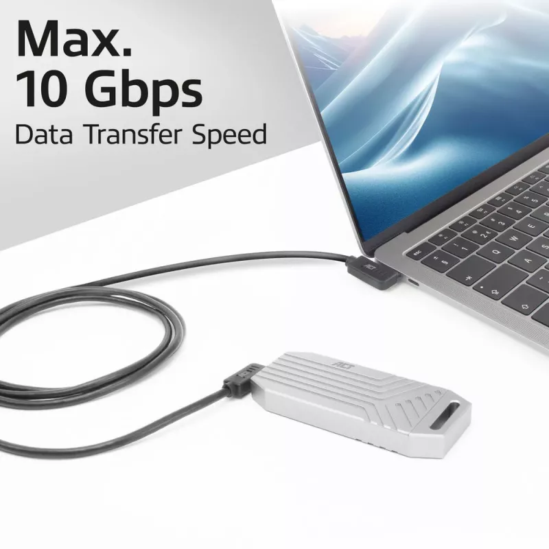 ACT USB 3.0 10Gbps 60W USB Type-C® (left/right angled) to USB Type-C® (left/right angled) Cable, 2 meters