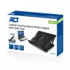 ACT Laptop stand, with fan, 5 positions height adjustable, 2-port hub