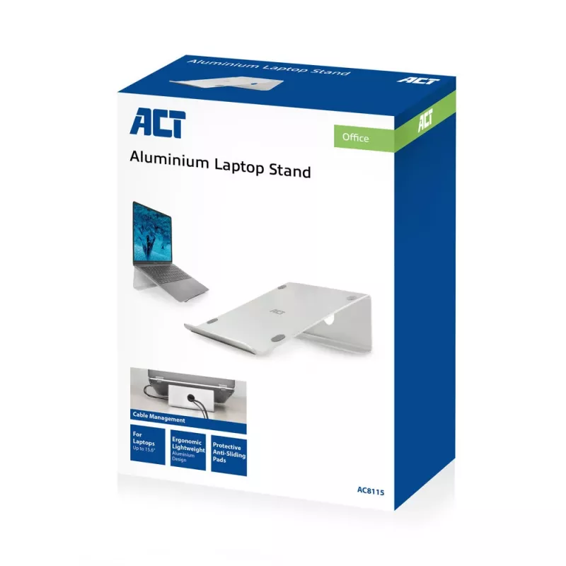 Laptop stand ACT AC8115 Aluminium Grey 190x260x90 mm