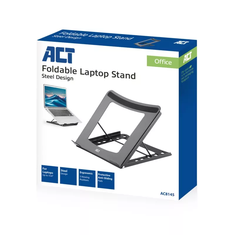 Laptop Stand ACT AC8145 5 Adjustable Height Positions Black