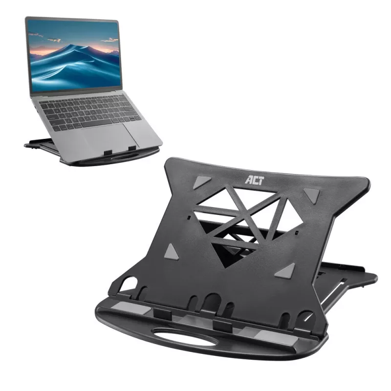 Laptop Stand ACT AC8150 Foldable 7 Adjustable Heights Black