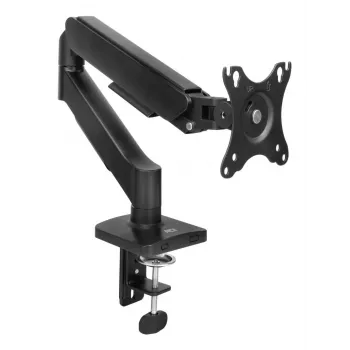 Monitor arm ACT for 35 inch screens, gas spring, single monitor, clamp/grommet, up to 9 kg, VESA 75x75–100x100, tilt ±45°, black