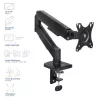 Monitor arm ACT for 35 inch screens, gas spring, single monitor, clamp/grommet, up to 9 kg, VESA 75x75–100x100, tilt ±45°, black