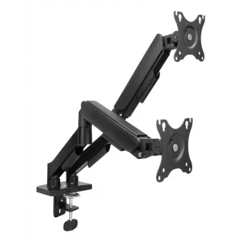 ACT Monitor arm 35 inch, gas spring, 2 monitors, Essentials, Clamp/Grommet, 18 kg, 43.2 cm (17 inch), 88.9 cm (35 inch), 100 x 100 mm, Black