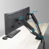 ACT Monitor arm 35 inch, gas spring, 2 monitors, Essentials, Clamp/Grommet, 18 kg, 43.2 cm (17 inch), 88.9 cm (35 inch), 100 x 100 mm, Black