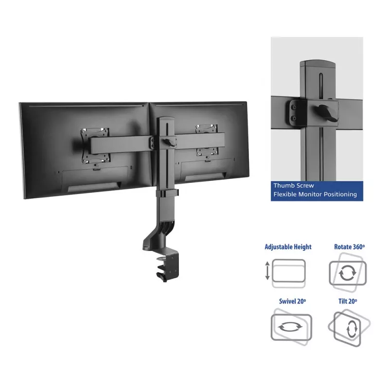 ACT Dual monitor arm office quick height adjustment Clamp/Bolt-through 14 kg