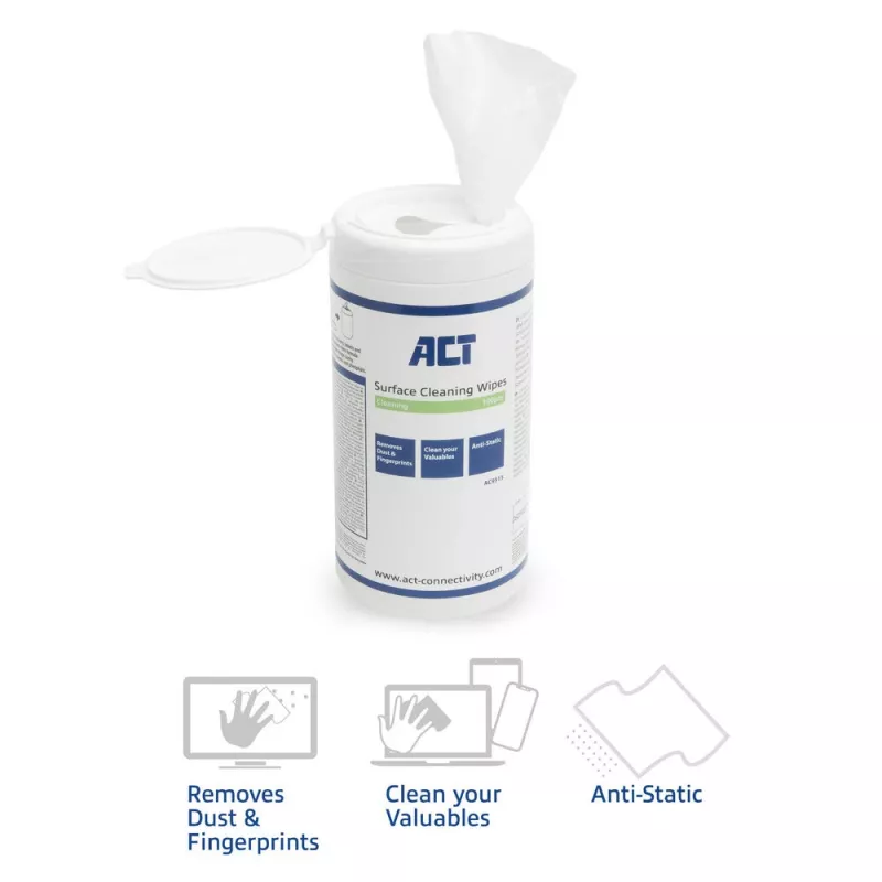 Equipment cleansing wipes ACT AC9515 100st for LCD LED Plasma