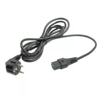 ACT Powercord CEE 7/7 male (angled) - C13 IEC Lock black 5 m, EL269S