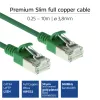 ACT Green 1 meter LSZH U/FTP CAT6A datacenter slimline patch cable snagless with RJ45 connectors