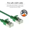 ACT Green 1 meter LSZH U/FTP CAT6A datacenter slimline patch cable snagless with RJ45 connectors
