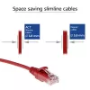 ACT Red 10 meter LSZH U/UTP CAT6 datacenter slimline patch cable snagless with RJ45 connectors