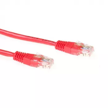 ACT Red 1 meter U/UTP CAT6 patch cable with RJ45 connectors