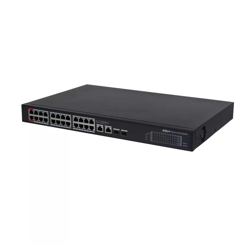 Dahua Technology PoE NET SWITCH 24PORT 1000M/ PFS3228-24GT-360-V2 DAHUA Unmanaged L2 Gigabit Ethernet (10/100/1000) Power over Ethernet (PoE) Black