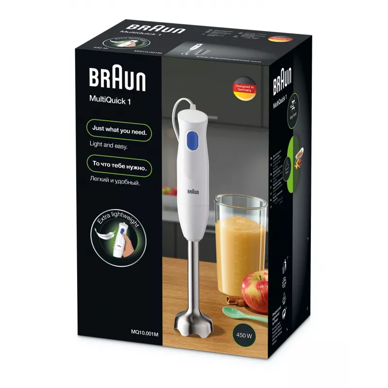 Braun MultiQuick 1 MQ10.001M 0.6 L Immersion blender 450 W Blue, White