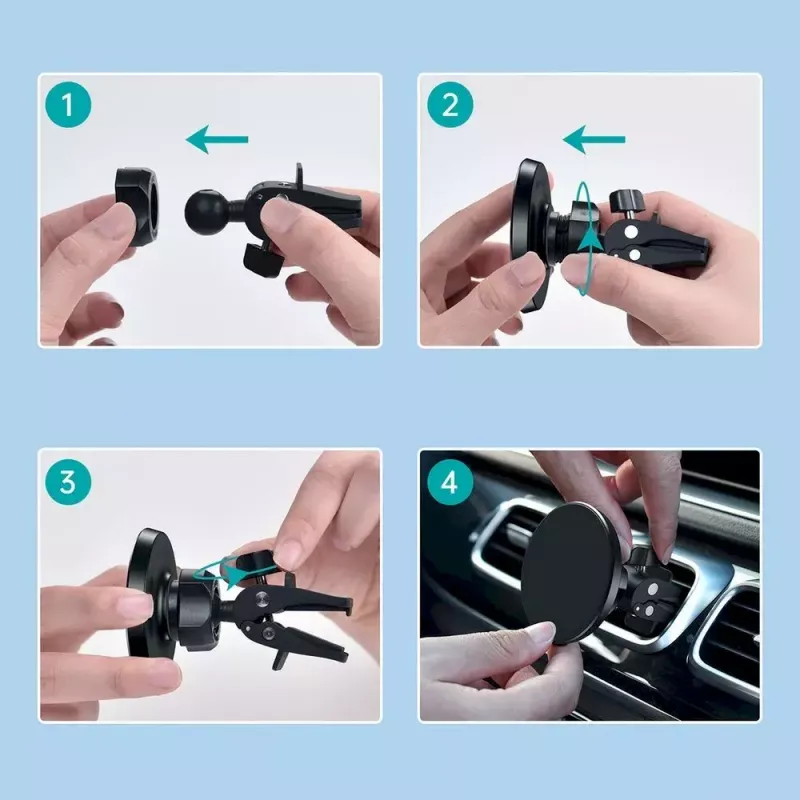 Magnetic Car Phone Holder CHOETECH for iPhone 12, dashboard/air vent compatible, compact mount