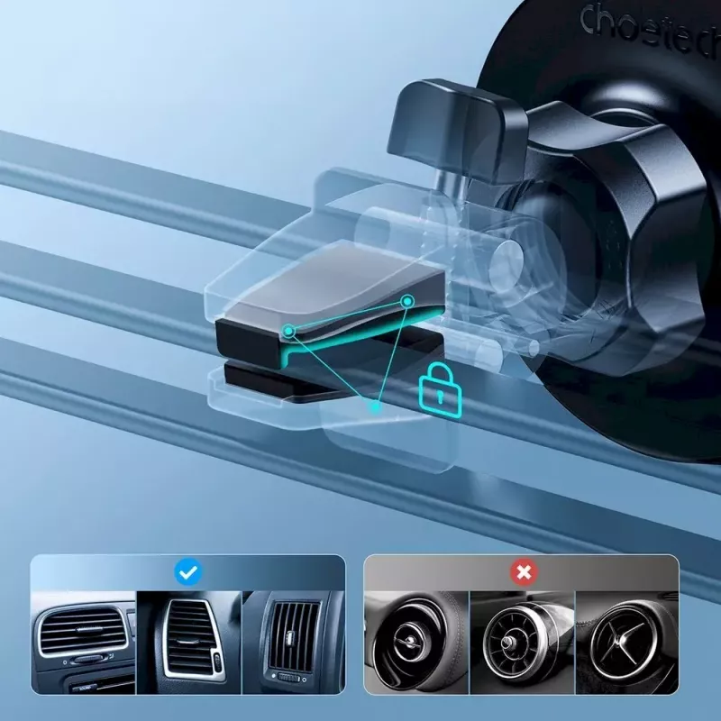 Magnetic Car Phone Holder CHOETECH for iPhone 12, dashboard/air vent compatible, compact mount