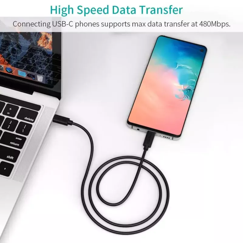 USB Cable Choetech CC0002 USB 2.0 1m USB C Black