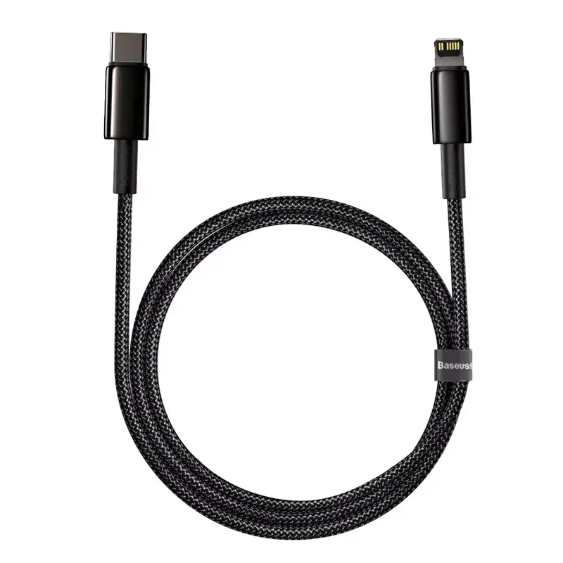 Cable Baseus Tungsten Gold 1 m Black Lightning to USB C
