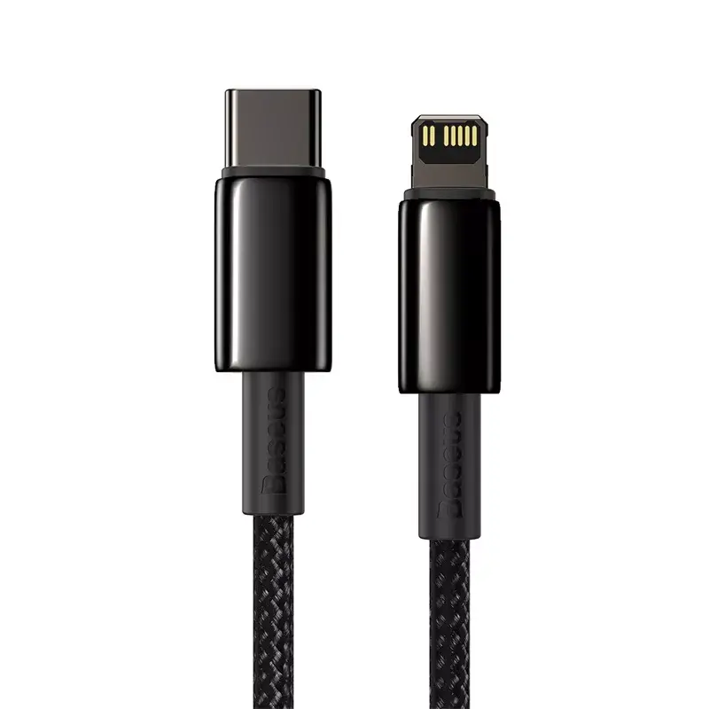 Cable Baseus Tungsten Gold 1 m Black Lightning to USB C
