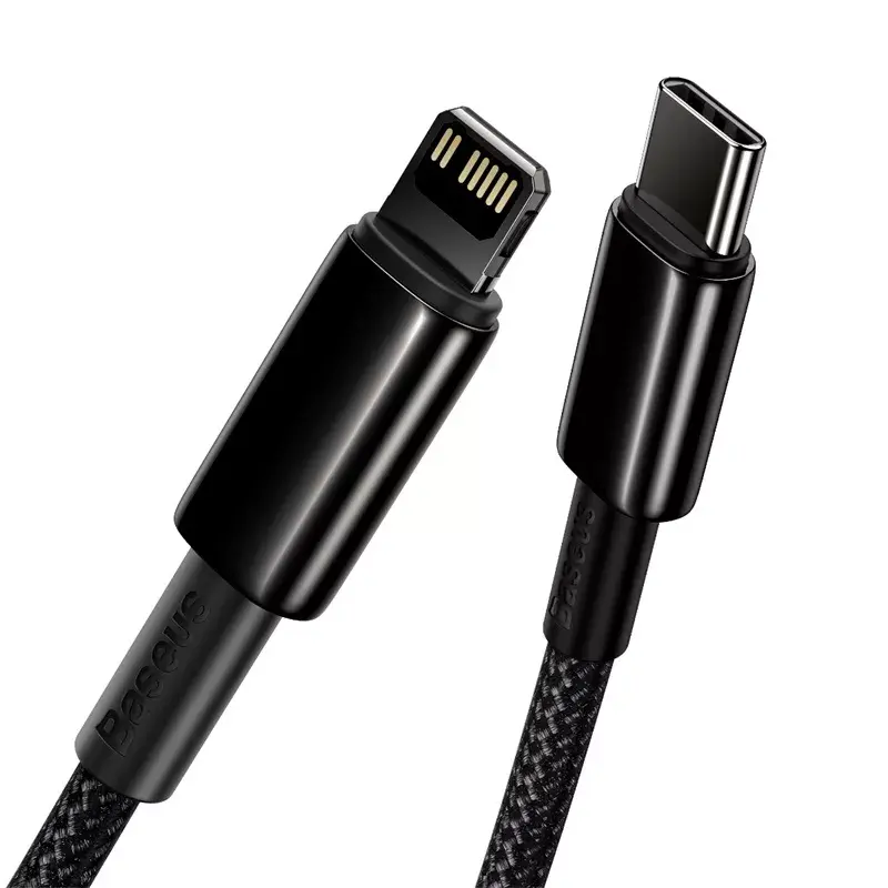 Cable Baseus Tungsten Gold 1 m Black Lightning to USB C