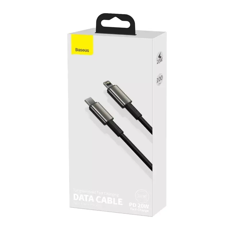 Cable Baseus Tungsten Gold 1 m Black Lightning to USB C