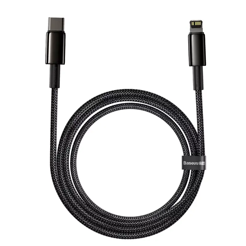 Cable Baseus Tungsten Gold 2 m Black Lightning USB C