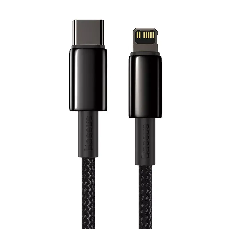 Cable Baseus Tungsten Gold 2 m Black Lightning USB C