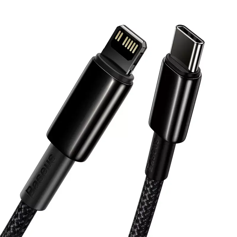 Cable Baseus Tungsten Gold 2 m Black Lightning USB C