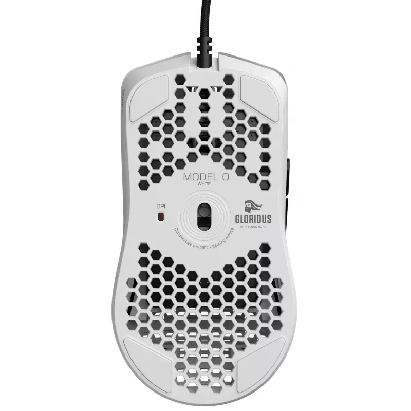Glorious Gaming Glorious Model O Mouse Regular (White), Right-hand, Optical, USB Type-A, 12000 DPI, White