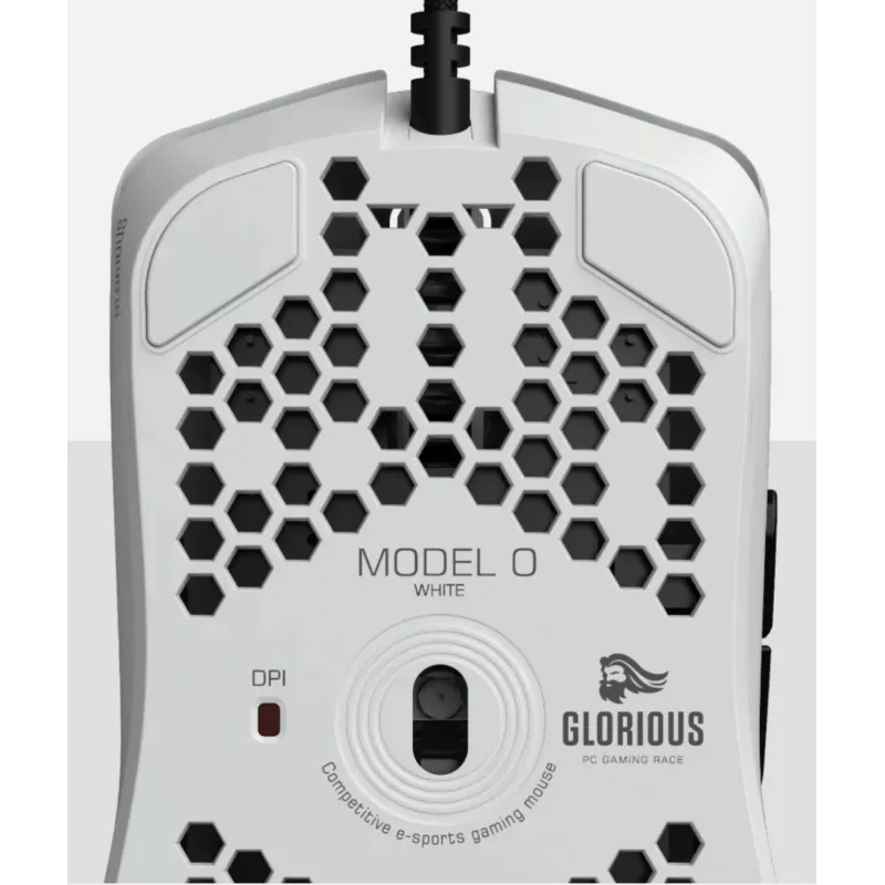 Glorious Gaming Glorious Model O Mouse Regular (White), Right-hand, Optical, USB Type-A, 12000 DPI, White