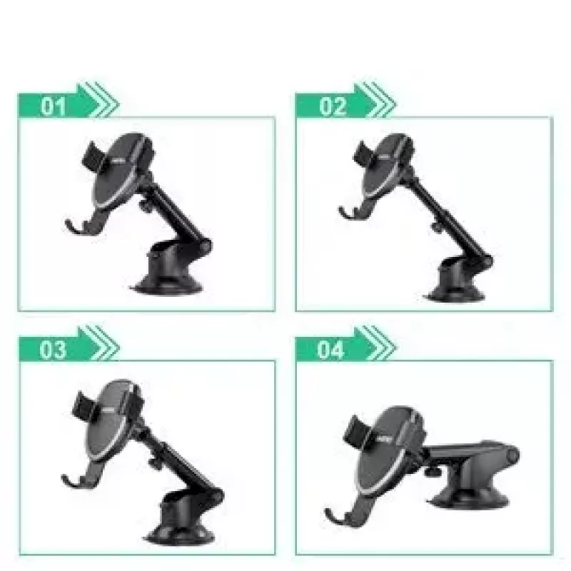 Car phone mount CHOETECH T536-S with 10W wireless charging, dashboard/windshield installation