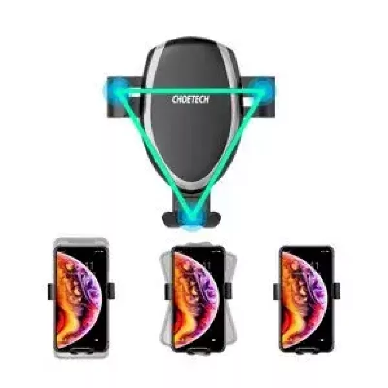 Car phone mount CHOETECH T536-S with 10W wireless charging, dashboard/windshield installation