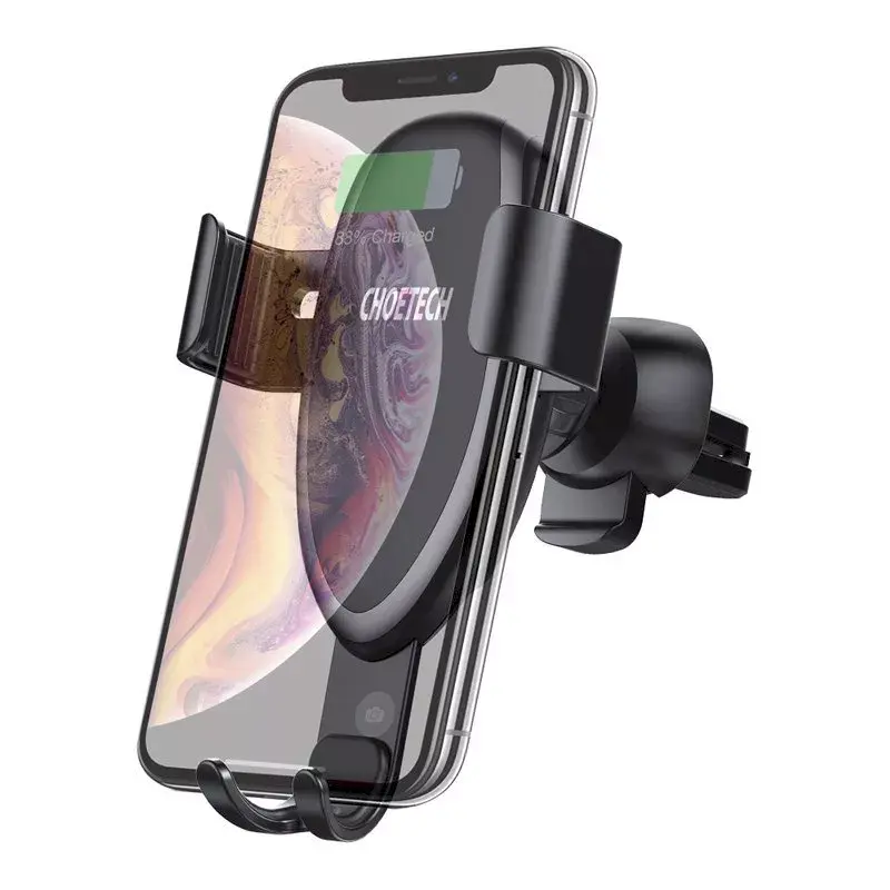 Car phone mount CHOETECH T536-S with 10W wireless charging, dashboard/windshield installation