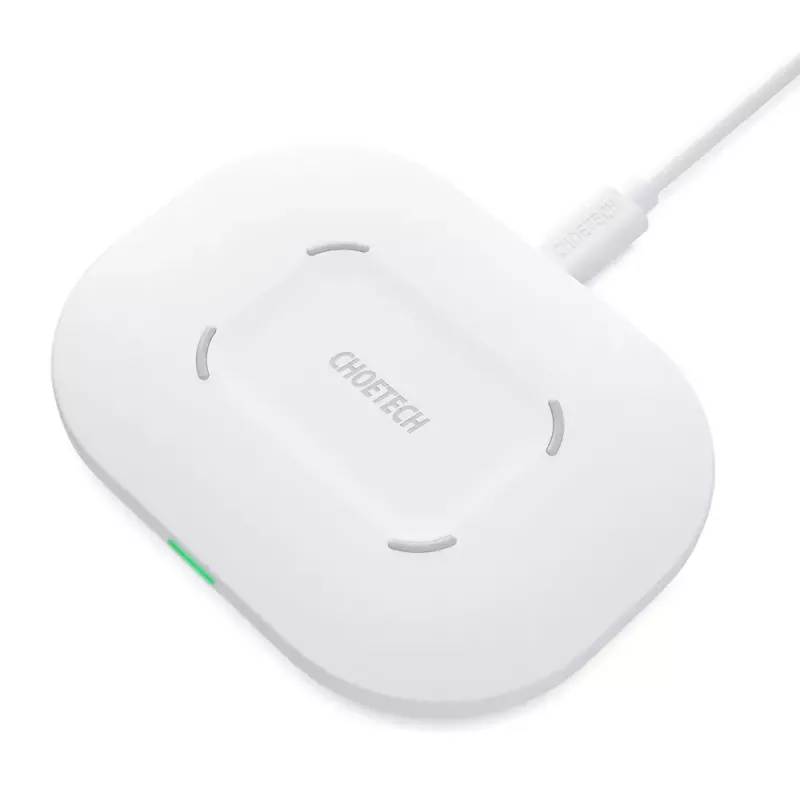 Wireless charging pad CHOETECH T550-F-v2 15W White — Qi-compatible 15W fast wireless charger